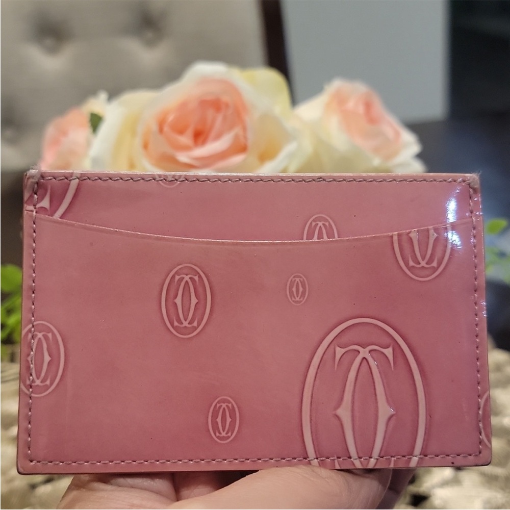 Cartier Pink Patent Leather Card Holder